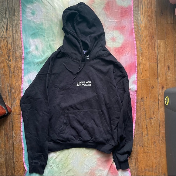 LONELY GHOST Tops - Lonely Ghost “I Love You Say It Back” Black Hoodie
